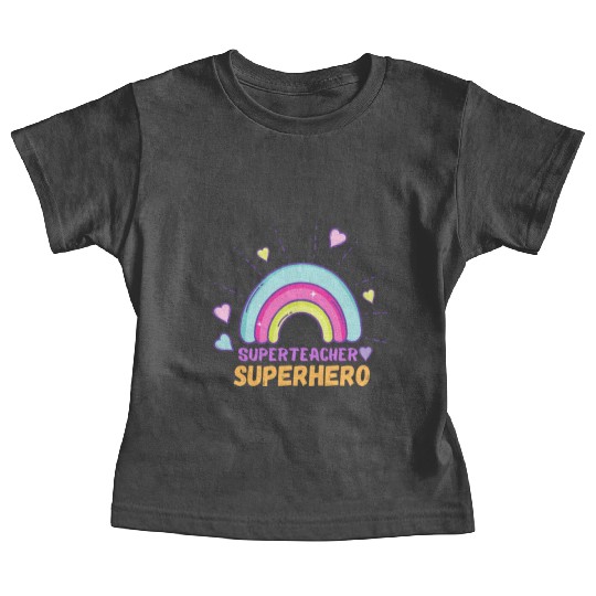 Superteacher Superhero Funny Teacher Baby Tees