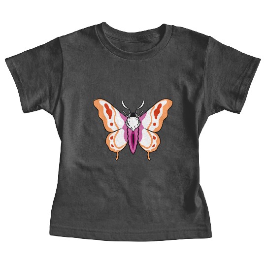 Lesbian Moth Orange Pink Lesbian Pride Baby Tees