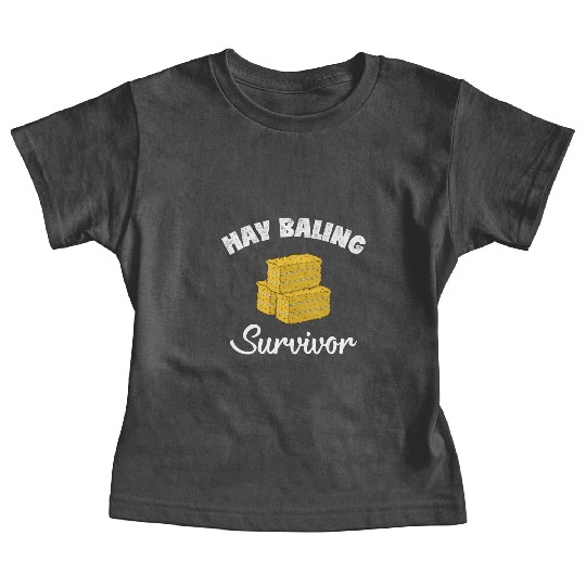 Survivor Farm Work Baling Hay Bale design Baby Tees