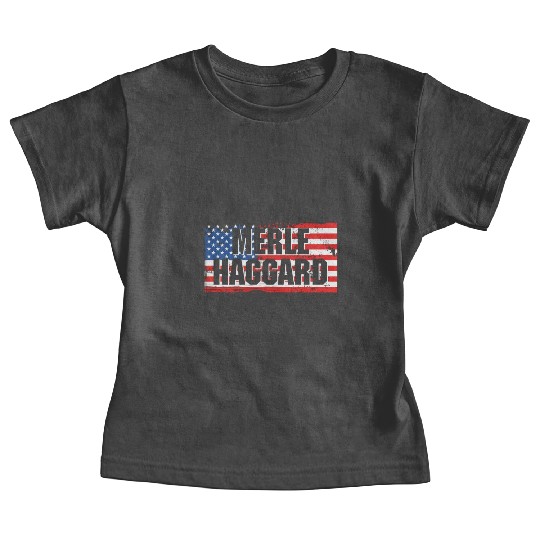Vintage Graphic Merle Haggard On Flag Baby Tees