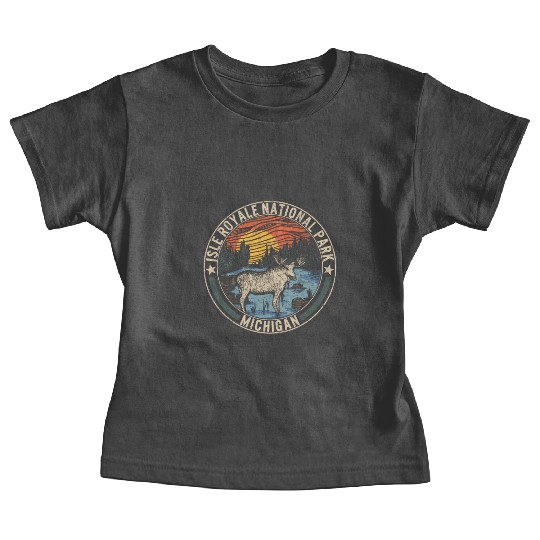 Isle Royale National Park Baby Tees, Michigan Moose
