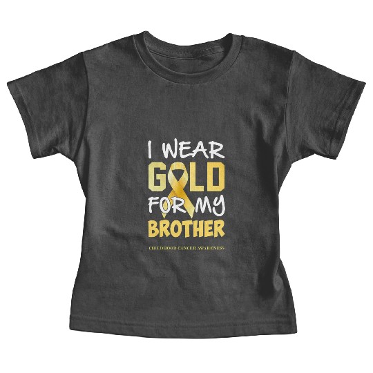 Childhood Cancer Awareness Gold For My Brother Baby Tees