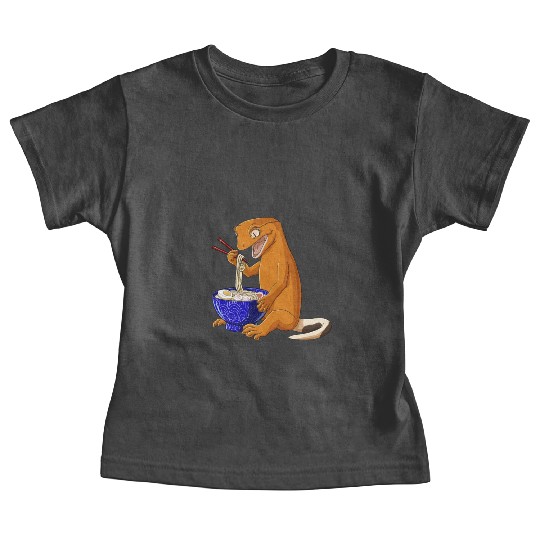 Funny Japanese Kawaii Ramen Reptile Crested Gecko Baby Tees