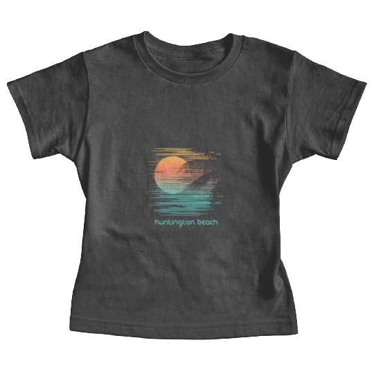 Artistic Huntington Beach California Palm Tree Baby Tees