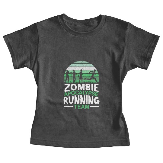 Zombie Apocalypse Running Team Halloween Baby Tees