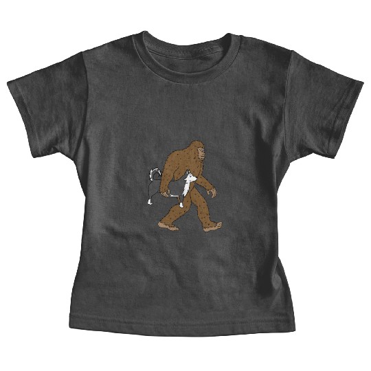 Bigfoot Sasquatch Carrying Husky Baby Tees
