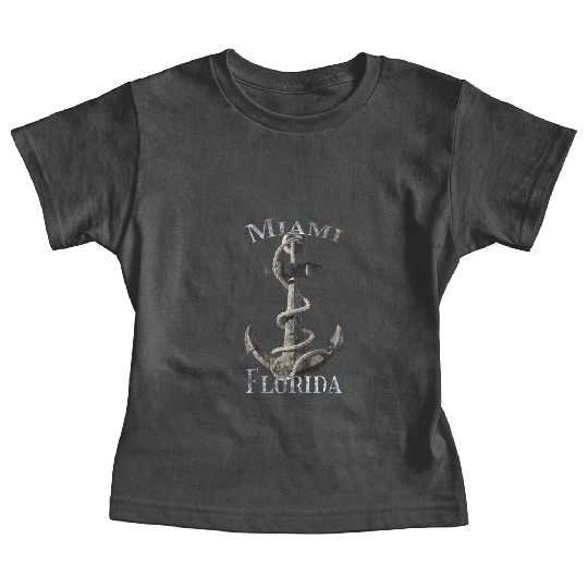 Miami Florida Nautical Anchor Sailing Baby Tees