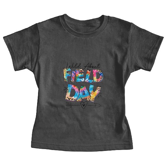 Tie dye leopard Wild About Field Day Teacher Kids Baby Tees