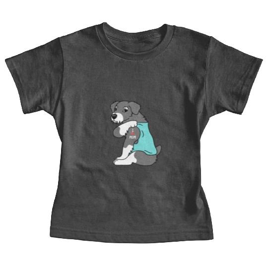 I Love Mom Tattoo Schnauzer Baby Tees
