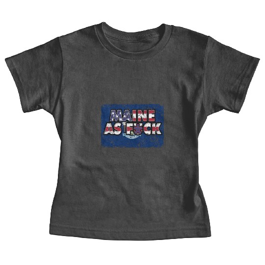 America US Flag State Flag Maine Baby Tees