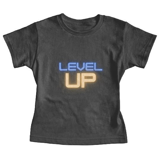 Black Level Up Neon Typography Baby Tees