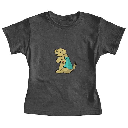 I Love Dad Golden Retriever Baby Tees