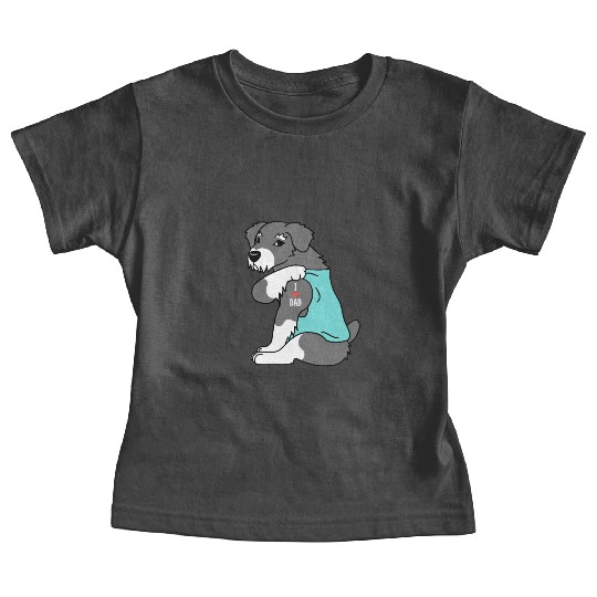 I Love Dad Schnauzer Baby Tees
