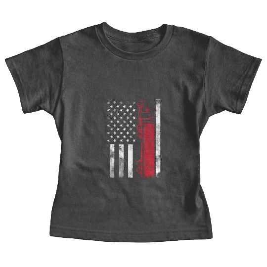 US American Flag Semi Truck Driver 18 Wheeler Baby Tees