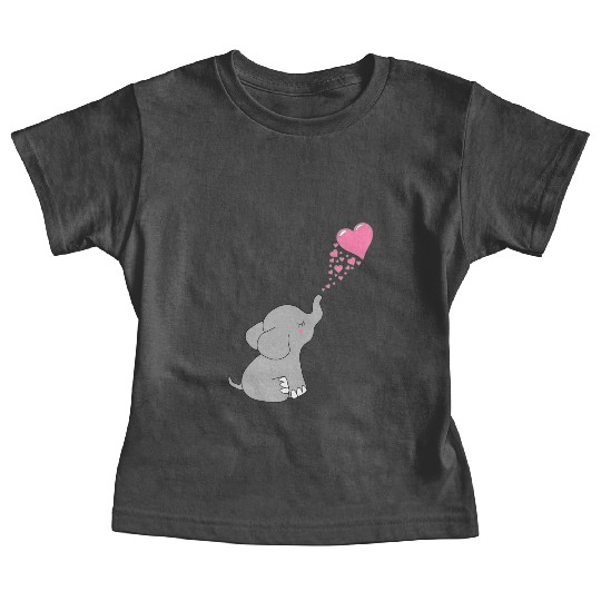 Grey Elephant with love Baby Tees