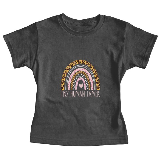 Tiny Human Tamer Bohemian Rainbow Daycare Teacher Baby Tees
