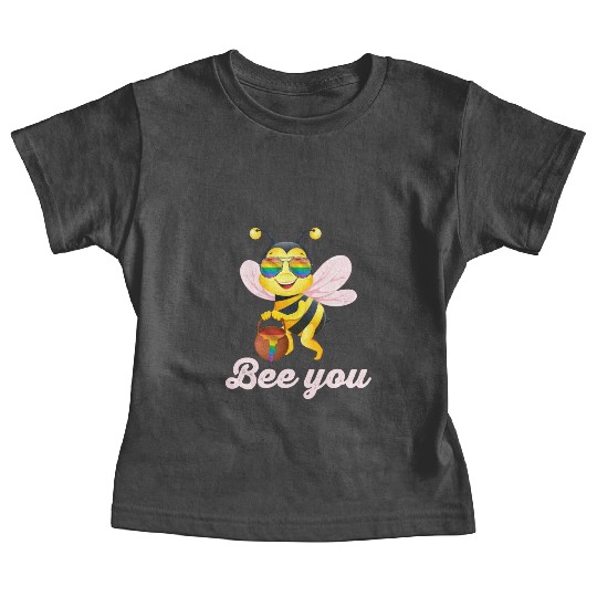 Cute Bee LGBT Gay Lesbian Pride Rainbow Honey Baby Tees