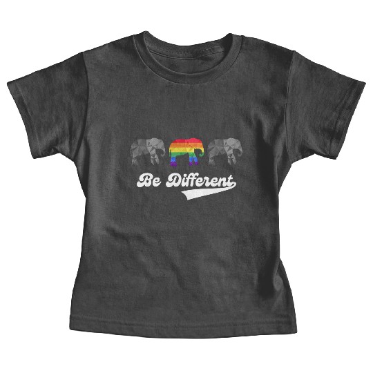 Elephant LGBTQ Rainbow Flag Gay Pride Colorful Baby Tees