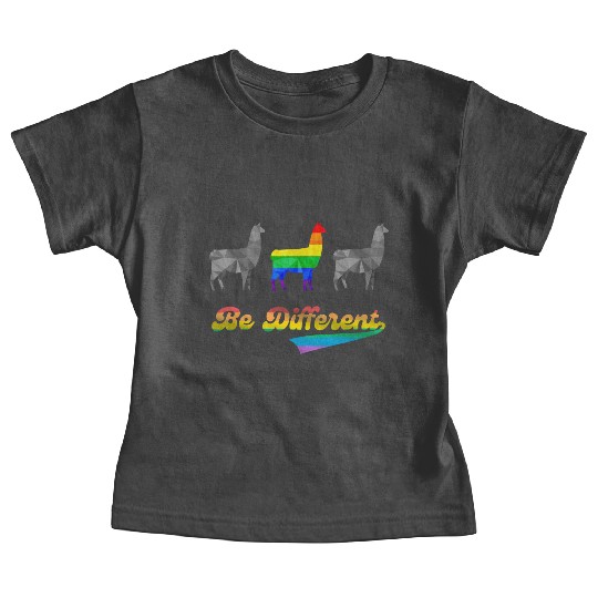 Llama Alpaca LGBTQ Gay Pride Rainbow Flag Differen Baby Tees