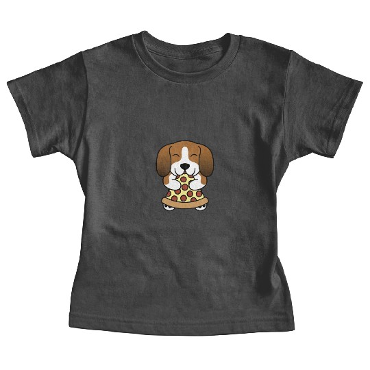 Basset Hound Pizza Lover Baby Tees