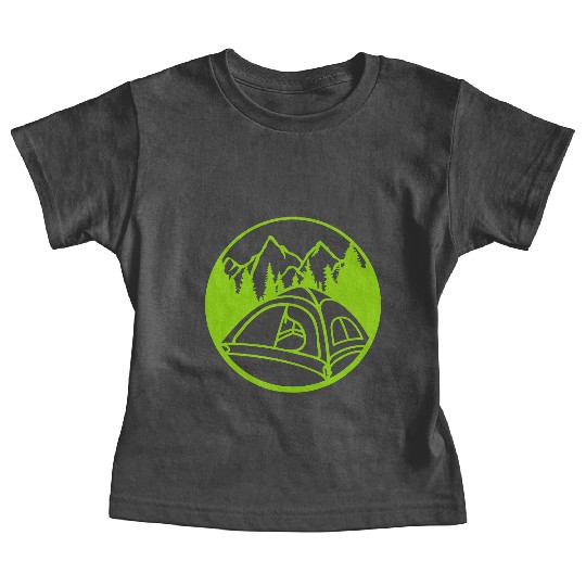 circle mountains camping forest Baby Tees