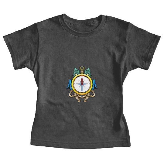 Compass Camp Campsite Camper Camping Baby Tees