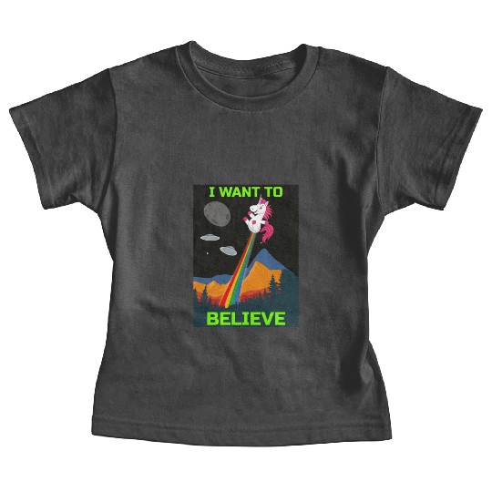 Unicorn "I Want To Believe" UAP Outfit Alien Ufo Baby Tees