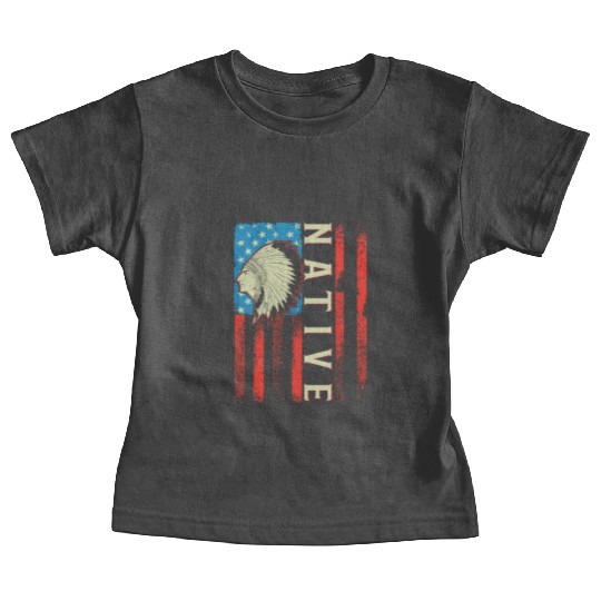 Native American Flag Chief Traditional US Baby Tees