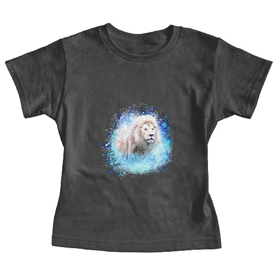 lion,graffiti,painting,blue,white lion Baby Tees