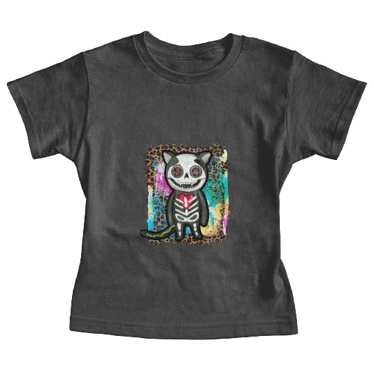 Halloween Zombie Skeleton Cat Tie Dye Baby Tees