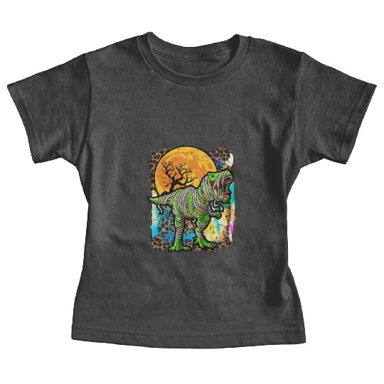 Halloween Dinosaur Zombie Tie Dye Baby Tees