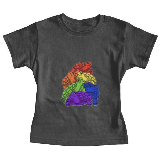 Turtle Stack LGBTQ Gay Pride Rainbow Flag LGBT Baby Tees