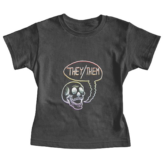 LGBTQ+ Rainbow Pride They Them Pronouns Skull Baby Tees