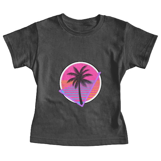 Neon Sunset Palm Tree Baby Tees