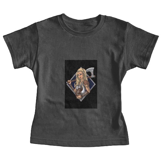 Female Nordic Viking Warrior Baby Tees
