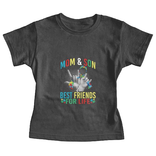 Mom And Son Best Friends For Life Autism Awareness Baby Tees