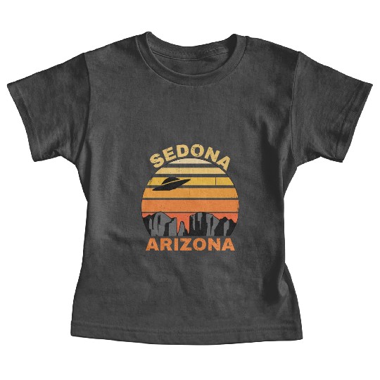 Sedona Arizonna Retro Sunset and UFO Baby Tees