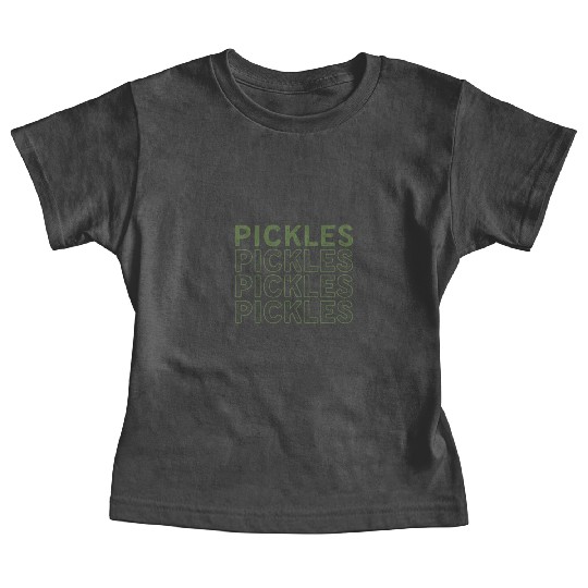 Funny Vegetable Pickles Retro Green Cucumber Humor Baby Tees