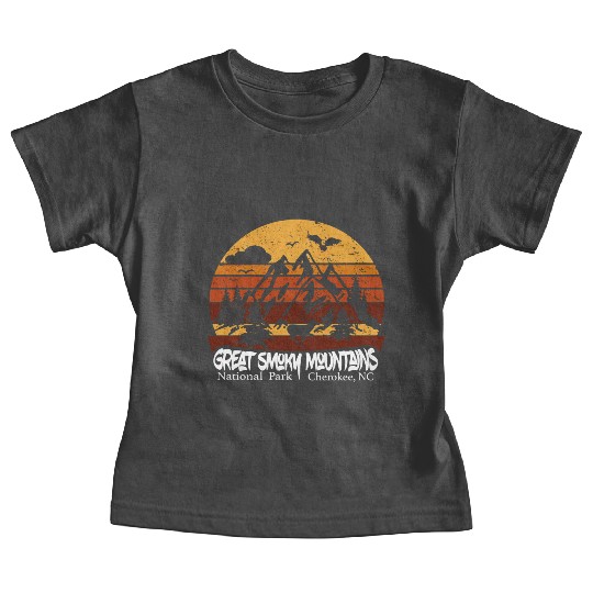 Great Smoky Mountains Cherokee Nc Vintage Souvenir Baby Tees