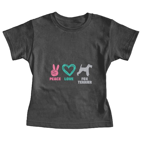 Wire Fox Terrier Mom Peace Love Baby Tees