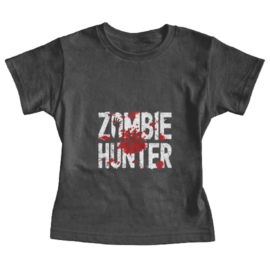 Zombie Hunter Creepy Scary Blood Splatter Zombies Baby Tees
