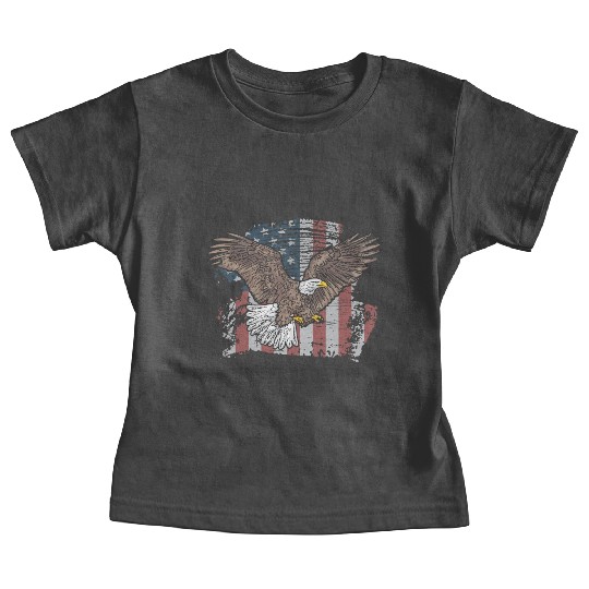 Live Free or Die - Bald Eagle - Grunge American Fl Baby Tees