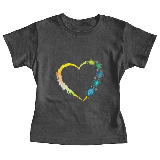 Sea Turtle Heart Animal Lover Baby Tees