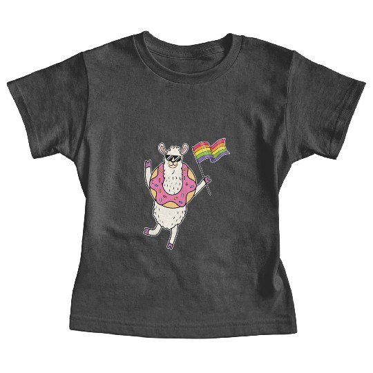 LGBT Rainbow Funny Llama Gay Pride Lesbian Gift Baby Tees