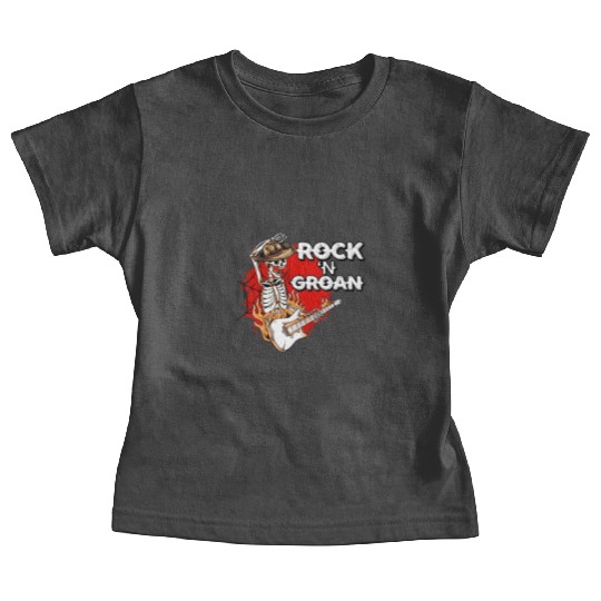 Halloween Cowboy Skeleton Rocker Hand Rock Baby Tees