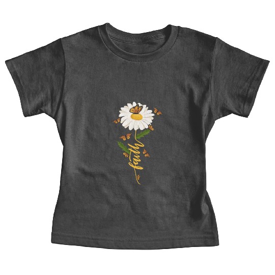 Faith Daisy Christian Gardener Wildflower Baby Tees