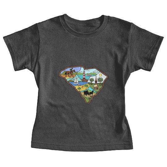 Vintage Charleston Columbia South Carolina Map Baby Tees