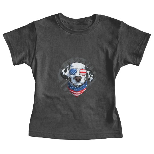 Patriotic Dalmatian Dog Lover 4th of July Baby Tees