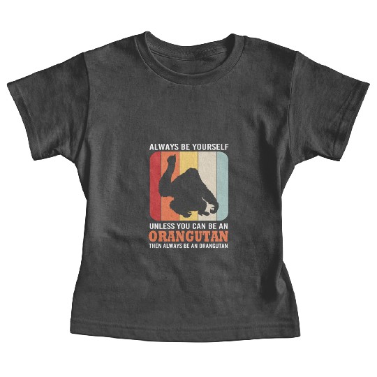 Retro Ape Monkey Silhouette Funny Orangutan Baby Tees
