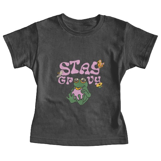 Stay Grvy - Pink Dark Green Typecentric Baby Tees